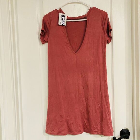 Love Cameron Women's Short Sleeve Casual Soft Jersey Dress Mauve Size Small‎ NWT - Picture 3 of 5